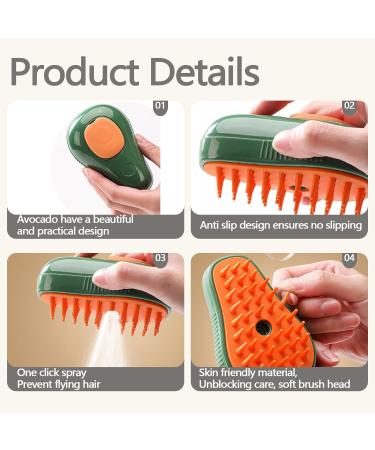 Jastown 3-In-1 Cat Steam Brush - Grooming and Massage Comb for Cats - Eliminate Flying Hair with Steamy Pet Brush - White - Buy Online on GoSupps.com
