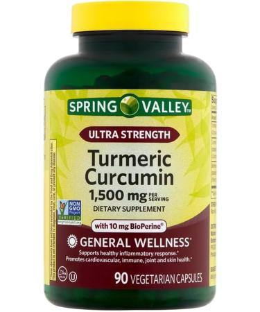 4 TOP CARE Turmeric Curcumin General Wellness Dietary Supplement Vegetarian Capsules 1 500 mg 90 Count - Buy Online on GoSupps.com