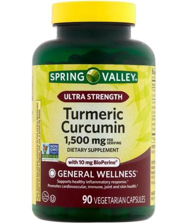 4 TOP CARE Turmeric Curcumin General Wellness Dietary Supplement Vegetarian Capsules 1 500 mg 90 Count