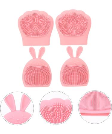 16 Pcs Rabbit Ears Facial Brush Facial Cleanser Brush Portable Massager Face Massager Hand Held Massager Lady Facial Brush Silicone Face Household Washbasin Cat Paw Miss Light Pinkx4pcs 7.5x7.5cmx4pcs - Buy Online on GoSupps.com