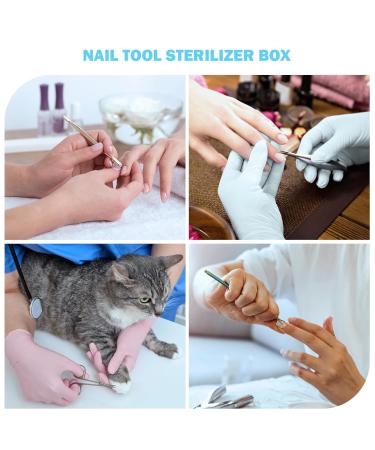 Best Nail Tool Sterilizer Box | Plastic Sterilization Tray for Tweezers & Eyelash Extensions | White Organizer for Estheticians - Buy Online on GoSupps.com
