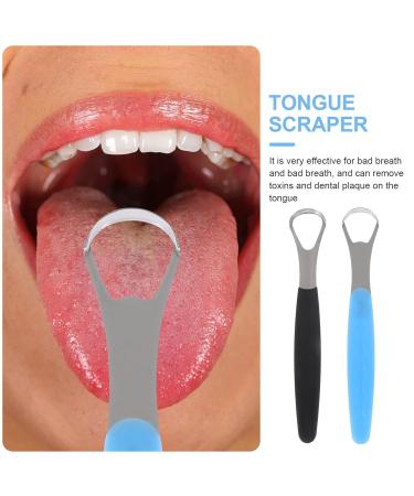 2 Sets Stainless Steel Oral Mouth Cleaning Scraper Tools | Black & Blue - Best for Dental Hygiene Care - Buy Online on GoSupps.com