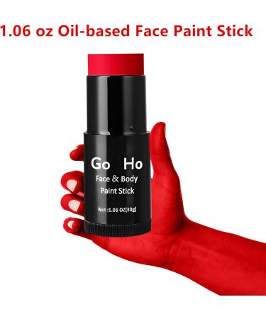 Go Ho Cream Red Face Paint Stick (1.06 Oz) - Ideal for Halloween Cosplay, Joker Clown SFX Makeup - Waterproof Formula for Adults & Children - Buy Online on GoSupps.com