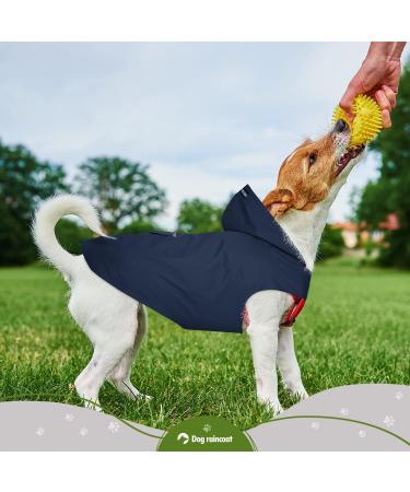 Cellar Dog Rain Coat with Hood & Reflective Strip - 100% Waterproof Breathable Lightweight Jacket for Medium to Large Dogs - 5XL Blue - Buy Online on GoSupps.com