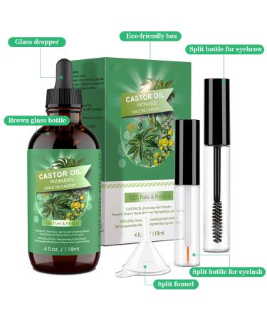 Premium 100% Pure Cold-Pressed Castor Oil 118ml - Eyelash & Eyebrow Growth Beard & Hair Stimulator Vegan & GMO-Free - Buy Online on GoSupps.com