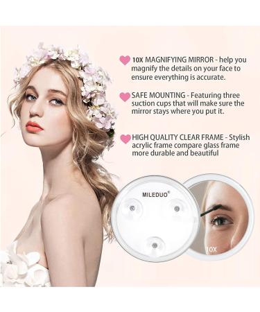 MILEDUO 10X Magnifying Makeup Mirror | Suction Cup & Travel Friendly | Ideal for Plucking Eyebrows | 4 Inch | 1 PCS - Buy Online on GoSupps.com