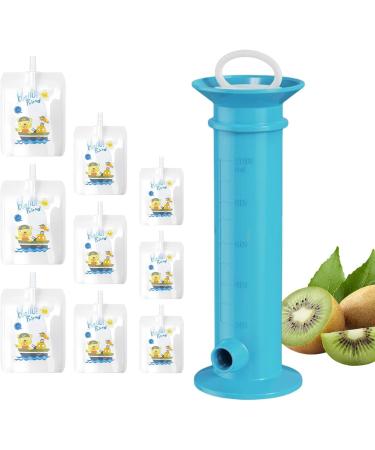 Fruit Squeeze Puree Filler | 7.32-inch Filler with Reusable Wrappers - Reusable Baby Food Bag Filler Solid Color Leak-Proof for Bags and Cases - Buy Online on GoSupps.com