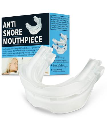 Anti Snoring Device,Helps Stop Snoring Anti Snoring Mouthpiece,Snoring Solution Anti-Snoring Mouth Guard Comfortable and Adjustable White