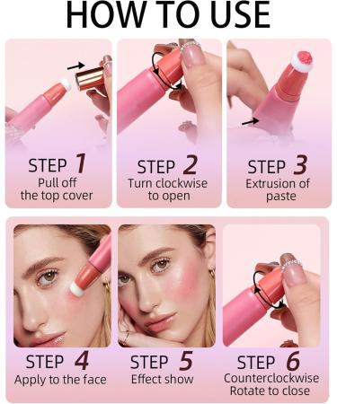 Velvet Liquid Blush Wand with Cushion Applicator Breathable Cream Blush Beauty Stick Blusher Makeup Dual Use for Cheeks & Lips Weightless Long-Wearing Dewy Finish Easily Blendable Blush Wand-01 01# - Buy Online on GoSupps.com