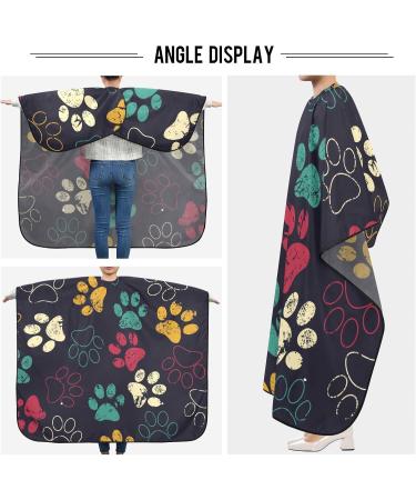 Waterproof Barber Cape - Blue Cat's Paw & Cheetah Haircut Bib for Men & Women | Unisex Hair Cutting Cape - Buy Online on GoSupps.com