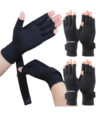 2 Pairs Copper Compression Arthritis Gloves with Adjustable Wrist Strap,Carpal Tunnel,Computer Typing,Support for Men & Women (Small/Medium (2 Pairs)) - Buy Online on GoSupps.com