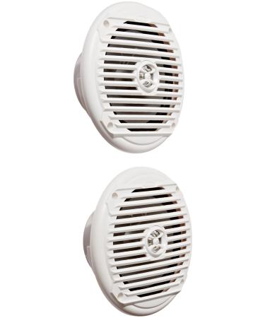 Jensen MS6007WR 6.5 Coaxial Marine Speakers, 60 Watts, White, Sold as Pair