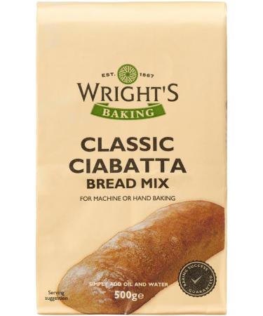 Wright's | Ciabatta Bread Mix 500g | Simply Add Oil and Water | For Machine or Hand Baking | Suitable for Vegetarians - Buy Online on GoSupps.com