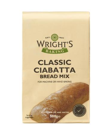 Wright's | Ciabatta Bread Mix 500g | Simply Add Oil and Water | For Machine or Hand Baking | Suitable for Vegetarians