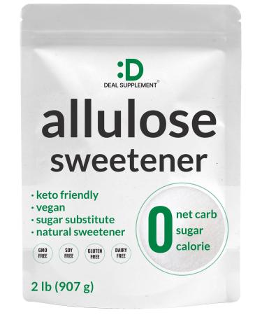 Allulose Sweetener 2 Pounds  Natural Sugar Subsitutes, No Aftertaste - Keto Friendly, Vegan, Zero Net Carb, Zero Calorie, Great for Cooking & Baking