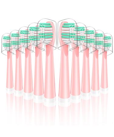 Compatible with Rtauys Electric Toothbrush Replacement Brush Heads for Rtauys Electric Toothbrush 10 Pack (Pink Medium) Pink 1 Count (Pack of 10)