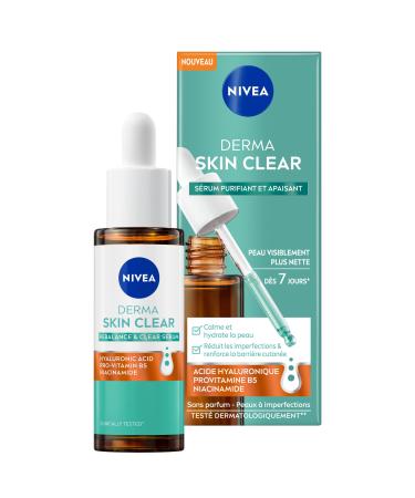 Beiersdorf NIVEA Derma Skin Clear Serum Face Purifying & Soothing Facial Serum Skincare With Hyaluronic Acid and Niacinamide 30ml