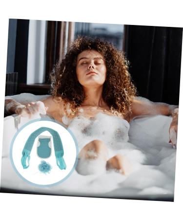 NOLITOY Bath Towel & Loofah Set - Back Scrubber & Body Massage Mitt - Men's Shower Accessories - 60x9cm Blue Green - Buy Online on GoSupps.com