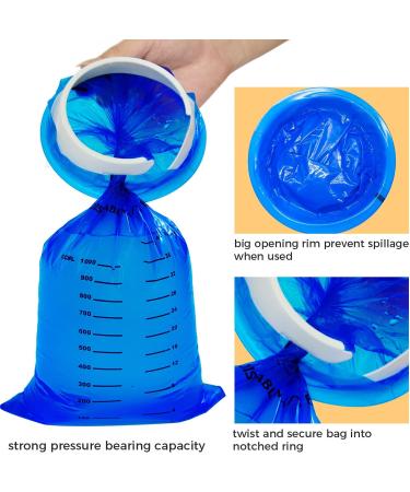 Vomit Bags Disposable for Kids & Adults 30 Pack Leak Proof Emesis Bags for Travel Motion Sickness & Nausea Relief 1000ML Medical Grade Blue Barf Bags - Buy Online on GoSupps.com