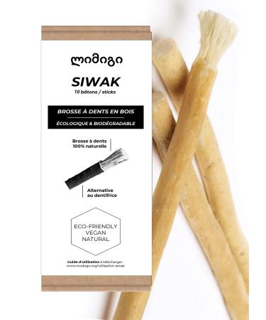 Modogo Siwak Sticks Miswak 10 pieces ecological toothbrush 100% natural and biodegradable Hygiene Zero Vegan