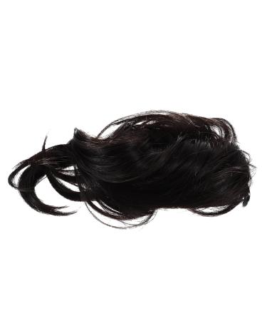 minkissy Wig Fake Hair High Temperature Wire Extension Brown Black 22x10cm As Shown