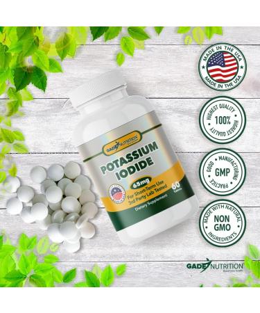 Potassium Iodide 65mg - Thyroid Support Supplement - Non-GMO - Made in USA - 120 Tablets - Buy Online on GoSupps.com