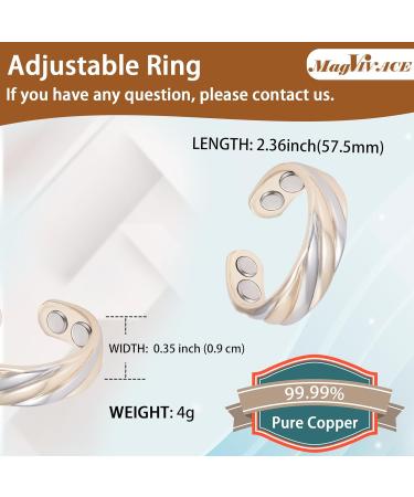 MagVIVACE Pure Copper Ring for Women - 3500 Gauss Magnetic Rings for Health & Wellness | International Shipping Available - Buy Online on GoSupps.com