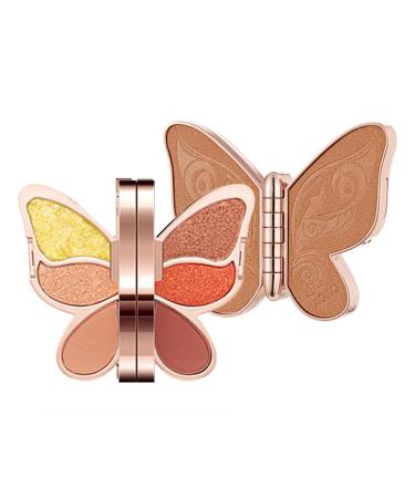 6 Colors Eyeshadow Palette | High Pigmented Matte Glitter Eye Makeup Long Lasting Waterproof | Waterproof Eye Makeup with Butterfly Shape Travel Size Lucky Koi Color