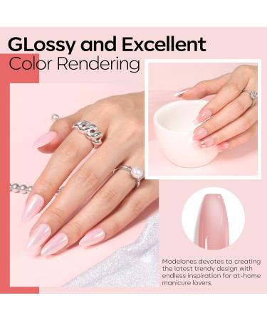 Modelones Gel Nail Polish Set 2Pcs 15ML Milky White and Jelly Pink Gel Polish Jelly Gel Nail Polish Soak Off LED Translucent Nail Gel Polish Art Starter Manicure Salon Milky White Jelly Pink - Buy Online on GoSupps.com