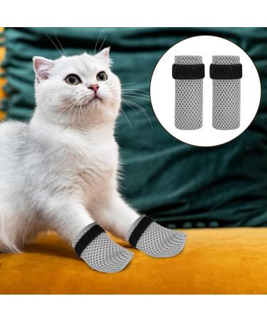 KALIONE Cat Boots 4 Packs cat Claw Covers Black Anti Scratch Cat Mittens Breathable Mesh Cat Foot Covers Adjustable Cat Claw Protectors for Indoor Cats Pet Bathing Cutting Nails Grey - Buy Online on GoSupps.com