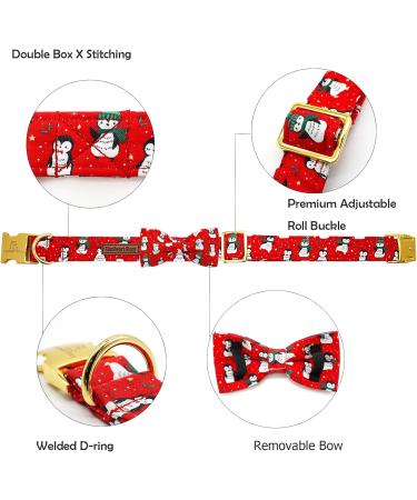 Buy Lionheart Glory Christmas Dog Collar - Adjustable Red Penguin Soft Fly Collar for Medium Dogs - Perfect Holiday Gift - Buy Online on GoSupps.com