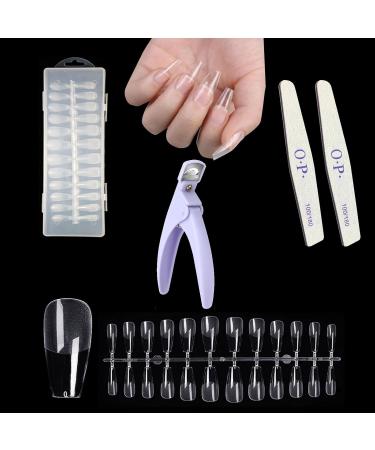 Nail Tips Nail Tips Set Full Cover Nail Tips False Nail Acrylic Artificial Nail Tips with Storage Box Suitable for Nail Studio and DIY Nail Art at Home 240 Pieces Includes Scissors/Scraper - Buy Online on GoSupps.com