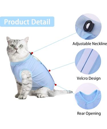 Cat Recovery Suit Cat Surgery Recovery Suit Cat Outfits for Cats Only Cone Collar Alternatives Suit for Cats Weaning Wounds Skin Diseases Cats Anti Licking Pajama Suit(Blue L Size) - Buy Online on GoSupps.com