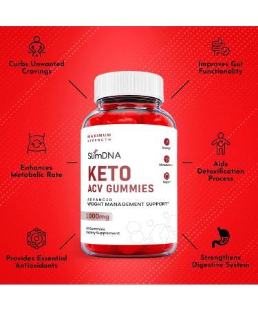 Slim DNA Keto ACV Gummies - Vegan Formula with Apple Cider Vinegar and Vitamin B12 - 60 Count - Buy Online on GoSupps.com