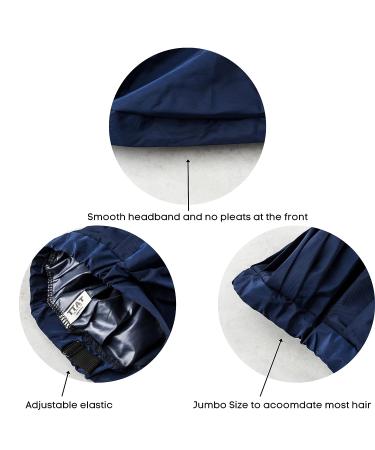 Jumbo Size Waterproof Shower Cap for Afro Hair | Adjustable & Reusable | Blue - Buy Online on GoSupps.com