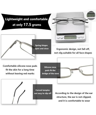 Hubeye 2 Pairs Slim Pen Reading Glasses - Portable Eyeglasses for Men & Women - Spring Hinged Clip Case - Black/Blue +2.0 Diopters - Buy Online on GoSupps.com
