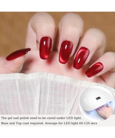 Wimocacy Cat Eye Gel Nail Polish - Holographic Glitter Magnetic Nail Polish for Salon & DIY - Ruby Red - Buy Online on GoSupps.com