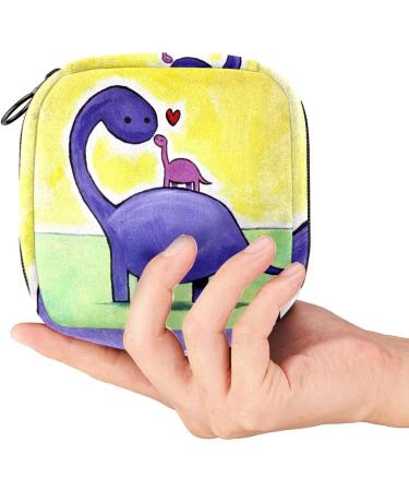Stylish Menstruation Pad Bag with Zipper - Cute Dinosaur Design for Women and Girls | Ideal Tampon & Napkin Organizer - Buy Online on GoSupps.com