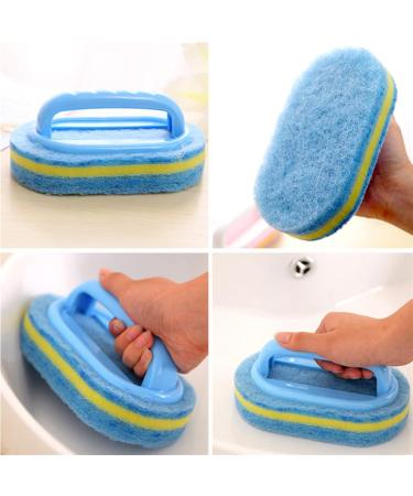 TRUSTTWO Kitchen Cleaning Bathroom Toilet Kitchen Glass Wall Cleaning Bath Brush Handle Sponge Bath BottomBathtub Ceramic Cleaning Tools The New Blue - Buy Online on GoSupps.com