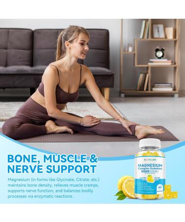 Magnesium Complex 8-in-1 Gummies for Adults & Kids with Ashwagandha Vitamin D3 B12 Magnesio Complex Supplements for Women Men Vegan Magnesium Glycinate for Relax Zzz Bone Health 60 Count 60 Count (Pack of 1) - Buy Online on GoSupps.com