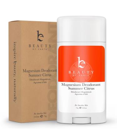 Aluminum Free Deodorant for Women & Men - Magnesium Deodorant for Men & Womens Deodorant, Mens Deodorant Aluminum Free, All Natural Deodorant for Women, Kids Deodorant Girls, Sensitive Skin Deodorant Summer Citrus 2.65 Oun…