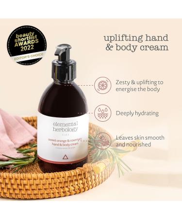 Elemental Herbology Hand and Body Cream - Sweet Orange & Rosemary | 290ml Invigorating Moisturizer with Essential Oils - Buy Online on GoSupps.com