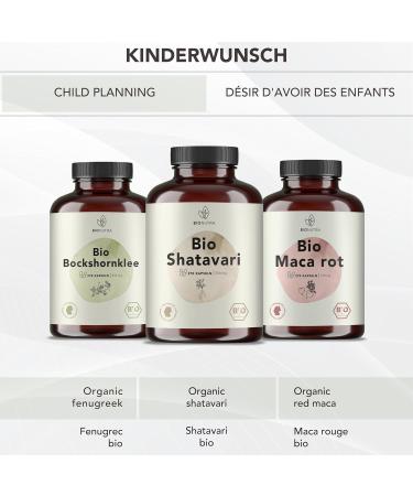 Bionutra Shatavari Capsules Bio - 270 x 500 mg | Vegan Gluten-Free Lactose-Free | High-Dose Organic Quality | 3-Month Supply | German Made - Buy Online on GoSupps.com