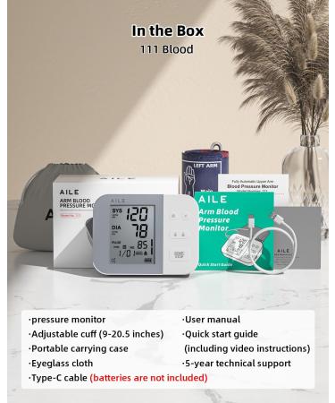 Buy AILE 111 Blood Pressure Monitor - Accurate Home BP Machine with Voice Broadcast & Large Cuff (8.7-16.5) - Reliable Upper Arm Monitor for International Shipping - Buy Online on GoSupps.com