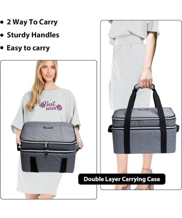 Double-Layer Carrying Case for Cricut EasyPress 2 12x10 & 9x9 Machine - Grey | Easy Press Bag with Pocket & Mat for Cricut Accessories (Patent Pending) - Buy Online on GoSupps.com
