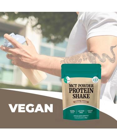 Go-Keto MCT Vegan Protein Shake Chocolate Powder 400g | TCM Coconut Oil for Keto Diet | Vegan Pea and Rice Protein Best Amino Acid Profile | Sugar and Lactose Free - Buy Online on GoSupps.com