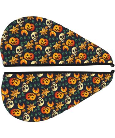 Hair Towel Wrap for Quick Drying - Halloween Skull Towel Turban with Button | Perfect for All Hair Types - Buy Online on GoSupps.com