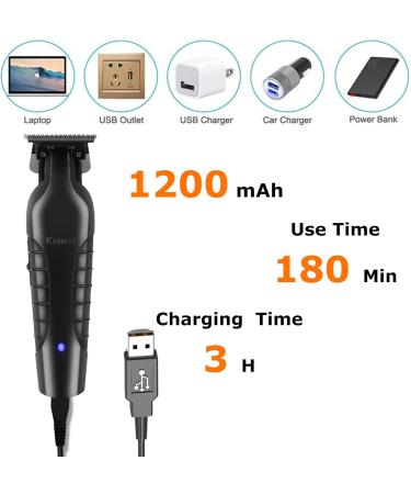 Kemei 2299 Professional Hair & Beard Trimmer - Cordless Zero Gapped T Blade Clippers for Men | Best Barber Clippers - Buy Online on GoSupps.com