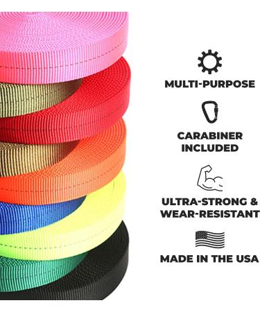 Rock-N-Rescue 20-Foot Heavy-Duty Tubular Nylon Webbing and Carabiner Combo - Made in USA for Rock Climbing, Firefighter, and Rescue Gear - Red - Buy Online on GoSupps.com