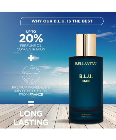 Luxury B.L.U Men Eau De Parfum Liquid Perfume With Lemon Apple Musk|Fresh Refreshing Energising Long Lasting Edp Fragrance Scent 100Ml (3.38 fl.oz.) - Buy Online on GoSupps.com
